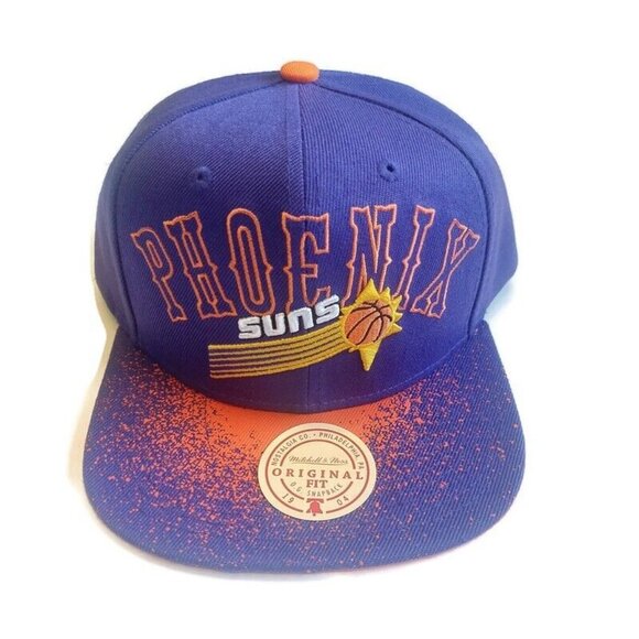 Mitchell & Ness Mens Phoenix Suns Snapback Hat Cap Adjustable Spray Paint Purple - Picture 1 of 6